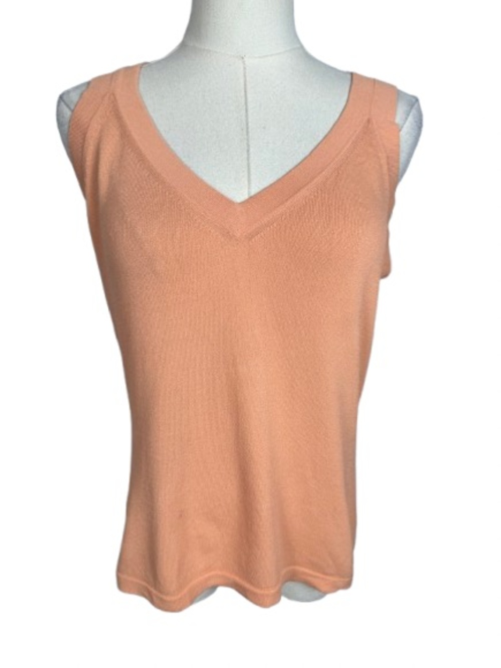 Banana Republic Peach V-Neck Sleeveless Knit Tank